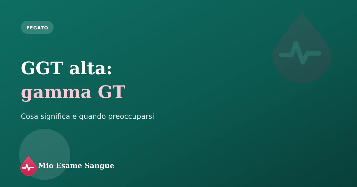 Provette per gli esami del fegato con un referto che mostra la GGT (gamma GT) elevata
