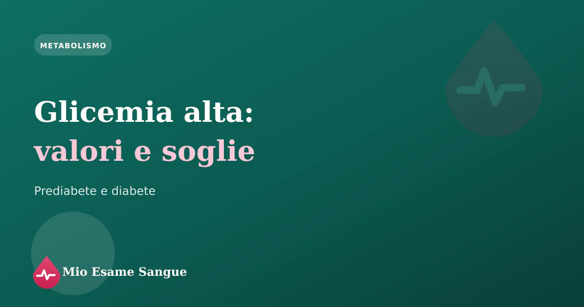 Glucometro e provetta accanto a un referto che mostra la glicemia alta
